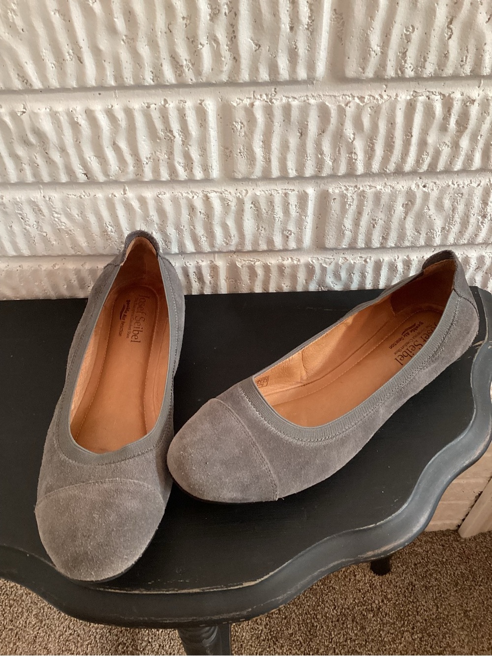 Josef Seibel Pippa 07 Gray Suede Leather Ballet Flats Shoes Size 42/11 Cushioned